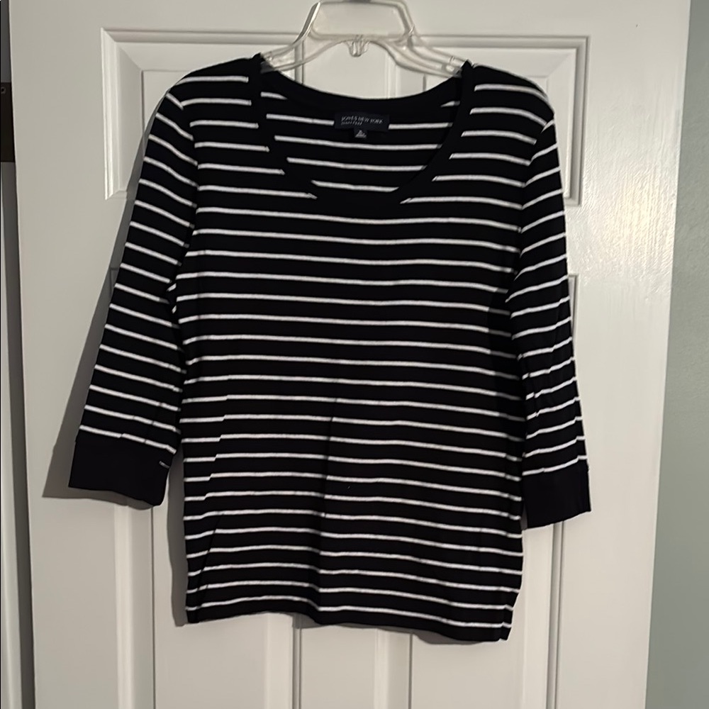 Black and White Striped Top